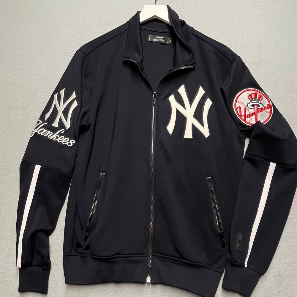 Pro Standard New York Yankees Track Jacket Navy Blue Full Zip Chenille Rare M